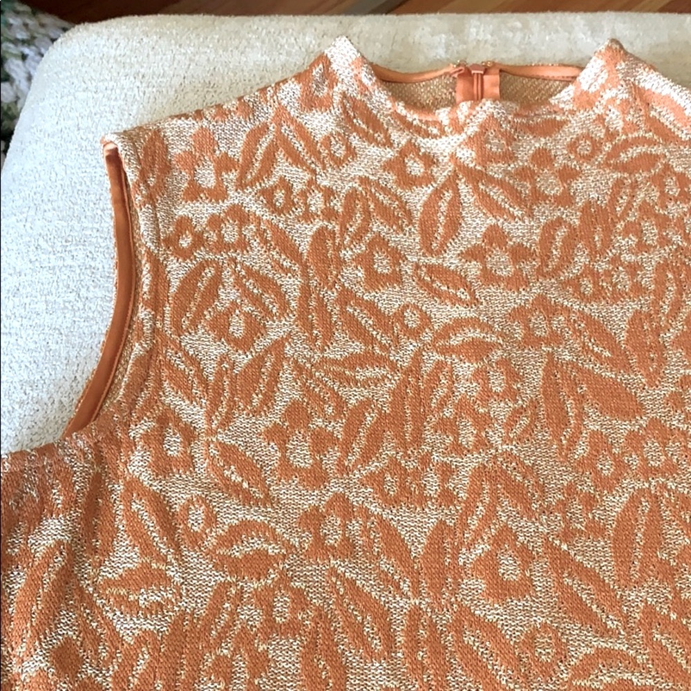ST JOHN vintage Y2k high neck sleeveless classic org top /blouse